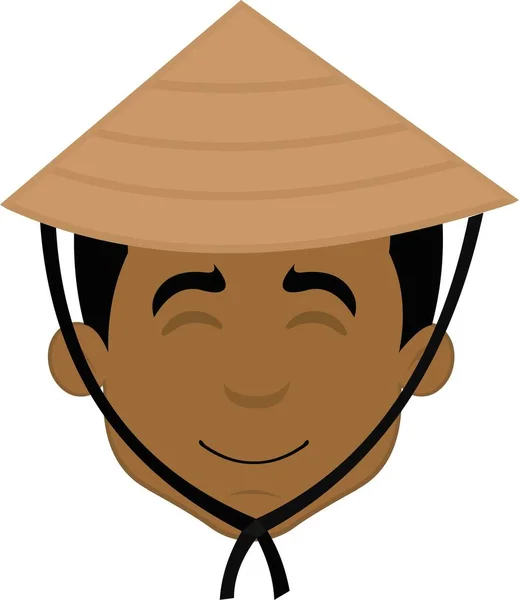 Ilustración Vectorial Cara Hombre Dibujos Animados Etnia Africana Con Sombrero — Vector de stock
