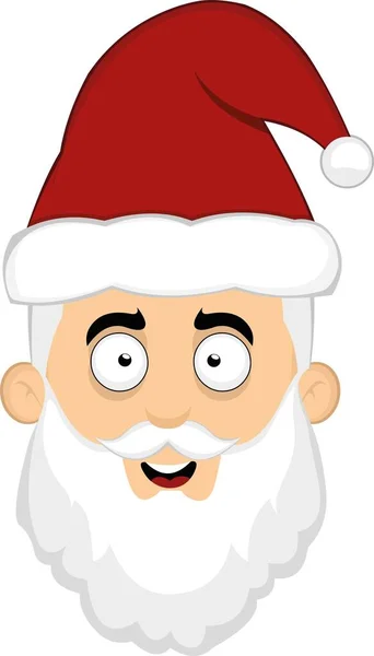 Vector Illustration Face Cartoon Santa Claus Happy Expression — Vector de stock