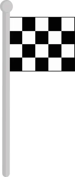 Vector Illustration Car Racing Flag Flagpole — Image vectorielle