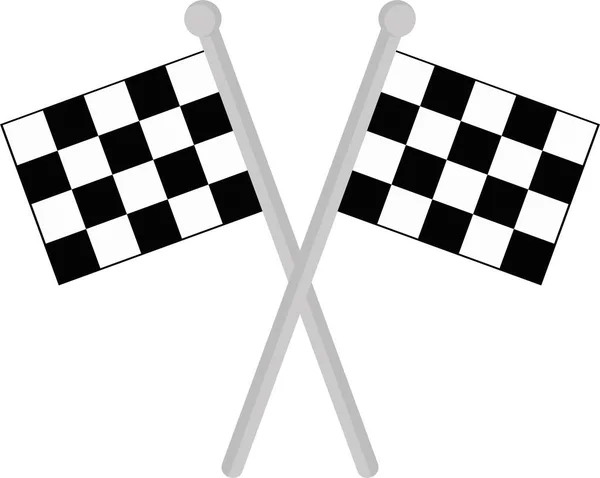Vector Illustration Crossed Car Racing Flags — Archivo Imágenes Vectoriales