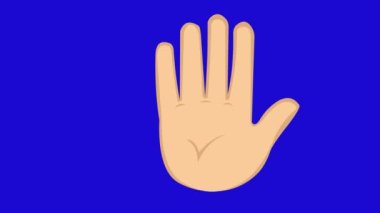 Animation of a hand doing the classic shake on a blue chroma key background