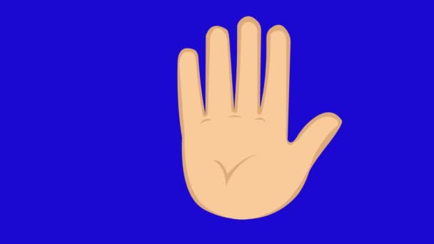 Анімація Руки Робить Класичний Струс Синьому Фоні Ключа Хромосоми — стокове відео