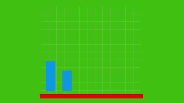 Animation Statistical Bar Graph Black Arrow Variations Ups Downs Green — Stockvideo