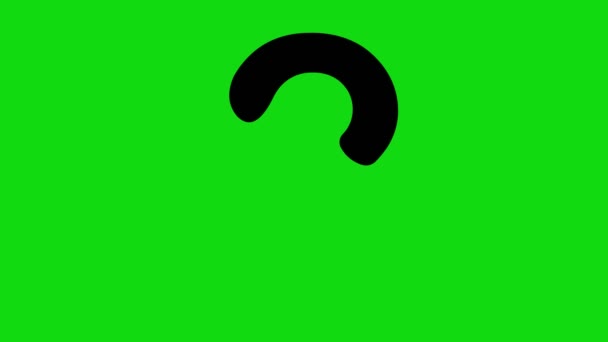 Black Question Mark Animation Green Chroma Key Background — Stock Video