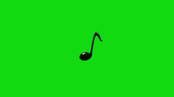 Animação Notas Musicais Fundo Chave Croma Verde — Vídeo de Stock