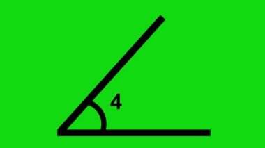 Geometrik matematik grafiğinin yeşil krom anahtar zemin üzerinde 45 derecelik açı ölçüsüyle animasyonu
