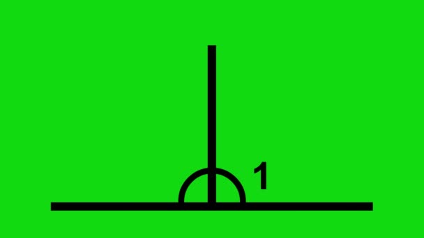 Animace Geometrického Matematického Grafu Úhlem 180 Stupňů Zeleném Pozadí Klíčem — Stock video