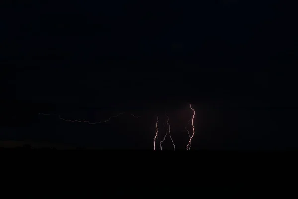 Lightning Strikes Commencement Nina Central Victoria Australia Spring Weather 2021 — Stock Photo, Image