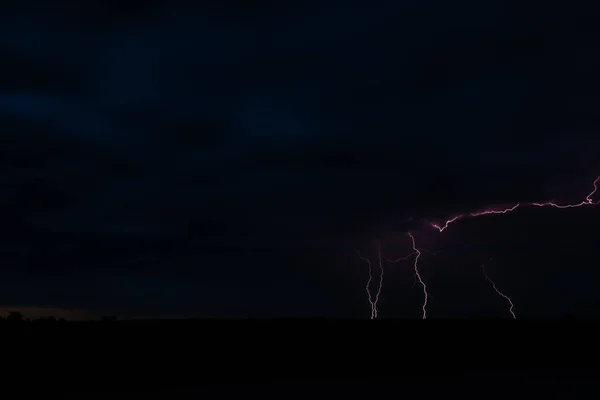 Lightning Strikes Commencement Nina Central Victoria Australia Spring Weather 2021 — Stock Photo, Image