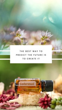 Mologa, Victoria Avustralya - 30 Ağustos 2021: Doterra Cedarwood 'un yer aldığı temel yağlar