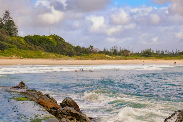 Pessoas Que Gostam Nadar Manhã Cedo Forster Beach Nsw Austrália — Fotografia de Stock