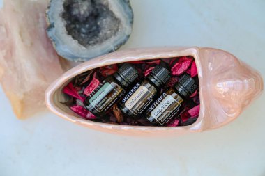 Firefly NSW Australia - 28 April 2022: Illustrative editorial image of doterra essential oil