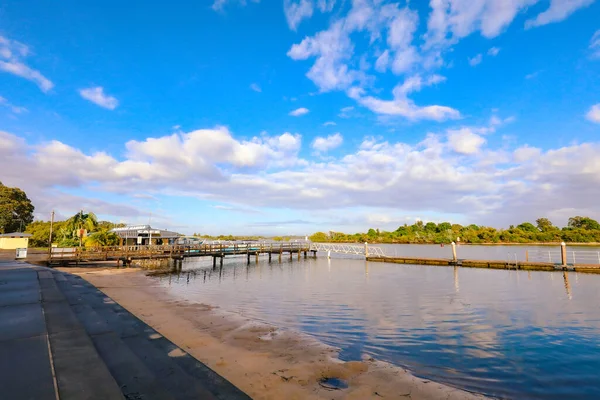 Paradise Marina Cafe Swimming Enclosure Wallis Lake Sunny Morning — Stock Photo, Image