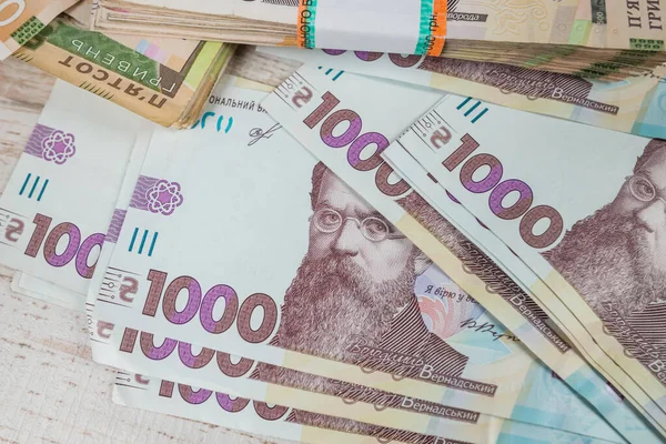 Neue Ukrainische Griwna 1000 Griwna Auf Dem Tisch Geld Hintergrund — Stockfoto