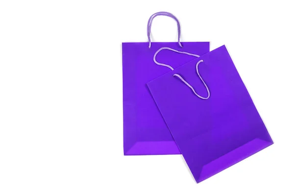 白を基調とした紫の買い物袋2枚 — ストック写真
