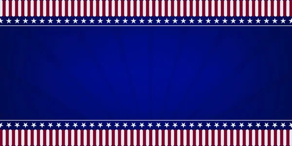 Patriotic Border Divider American Usa Flag — Stock Vector