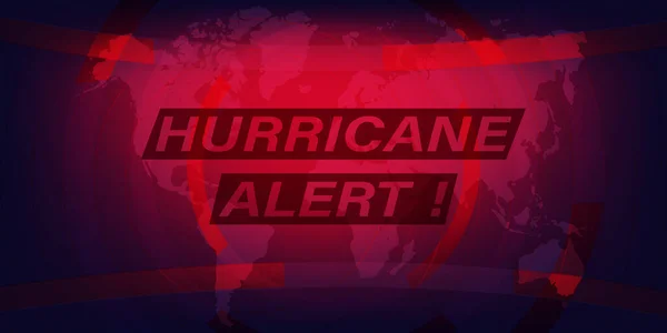 Hintergrund Der Zyklon Nachrichten Mit Roter Alarmierender Farbe Und Weltkarte — Stockvektor