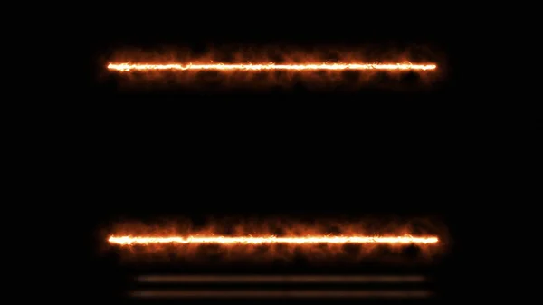 Glowing fire lines on black background