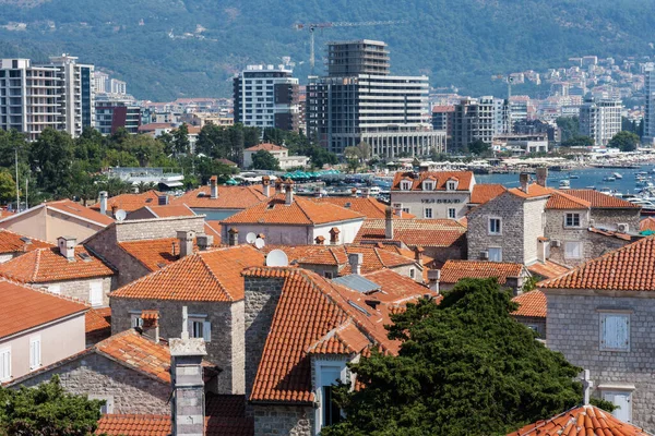 Paisagem Urbana Panorâmica Cidade Velha Budva Montenegro Bela Vista Superior — Fotografia de Stock