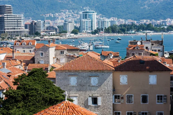 Panoramatický Panoramatický Výhled Staré Město Budva Černá Hora Krásný Výhled — Stock fotografie