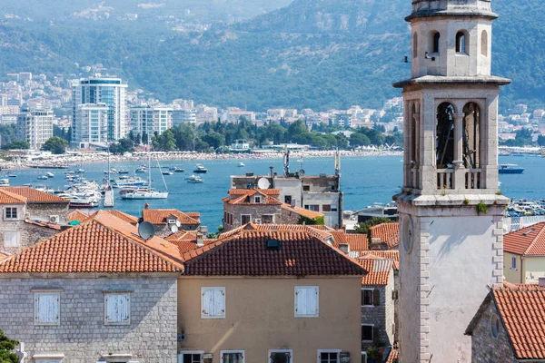 Paisagem Urbana Panorâmica Cidade Velha Budva Montenegro Bela Vista Superior — Fotografia de Stock