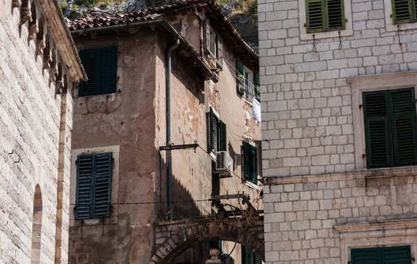 Ancient Street Historical Building Old Town Kotor Montenegro Europe Adriatic — Stock Photo, Image