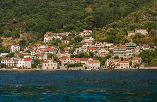 Kotorský Záliv Pohled Moře Starého Města Herceg Novi Černé Hoře — Stock fotografie