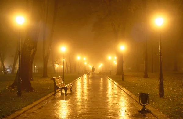 Gece parkında evli bir çift