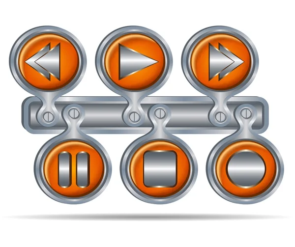 Iconos de botón para los medios de comunicación — Stok Vektör