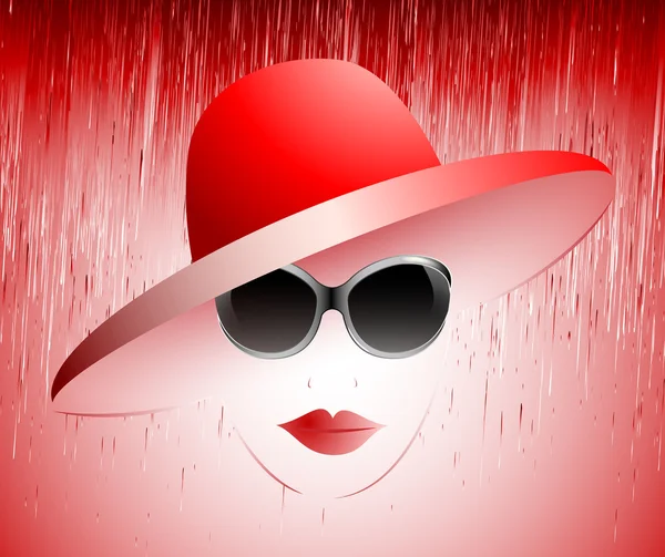 Girl in a red hat — Stock Vector