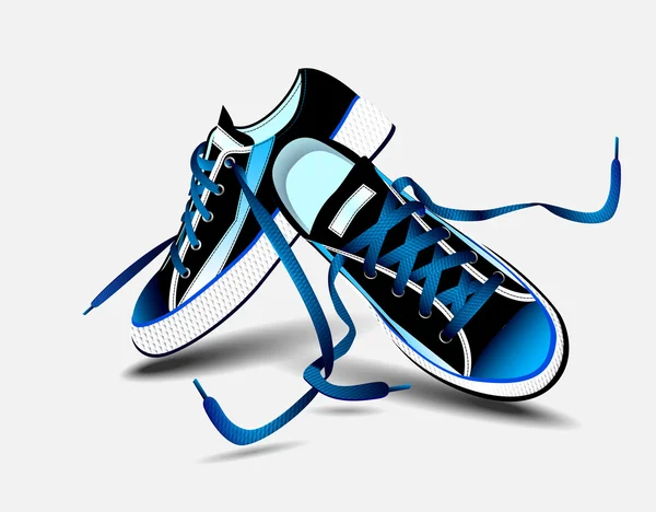 Prachtige blauwe paar sneakers — Stockvector