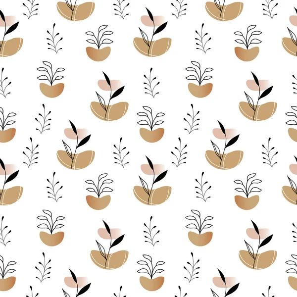 Vector Seamless Pattern Abstract Sprouts Grains White Background Can Used — Image vectorielle