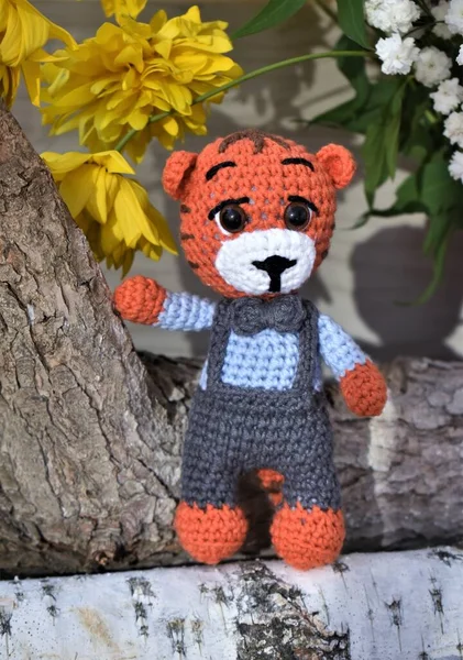 Örgü oyuncaklar. Kaplan 2022 'nin sembolü..