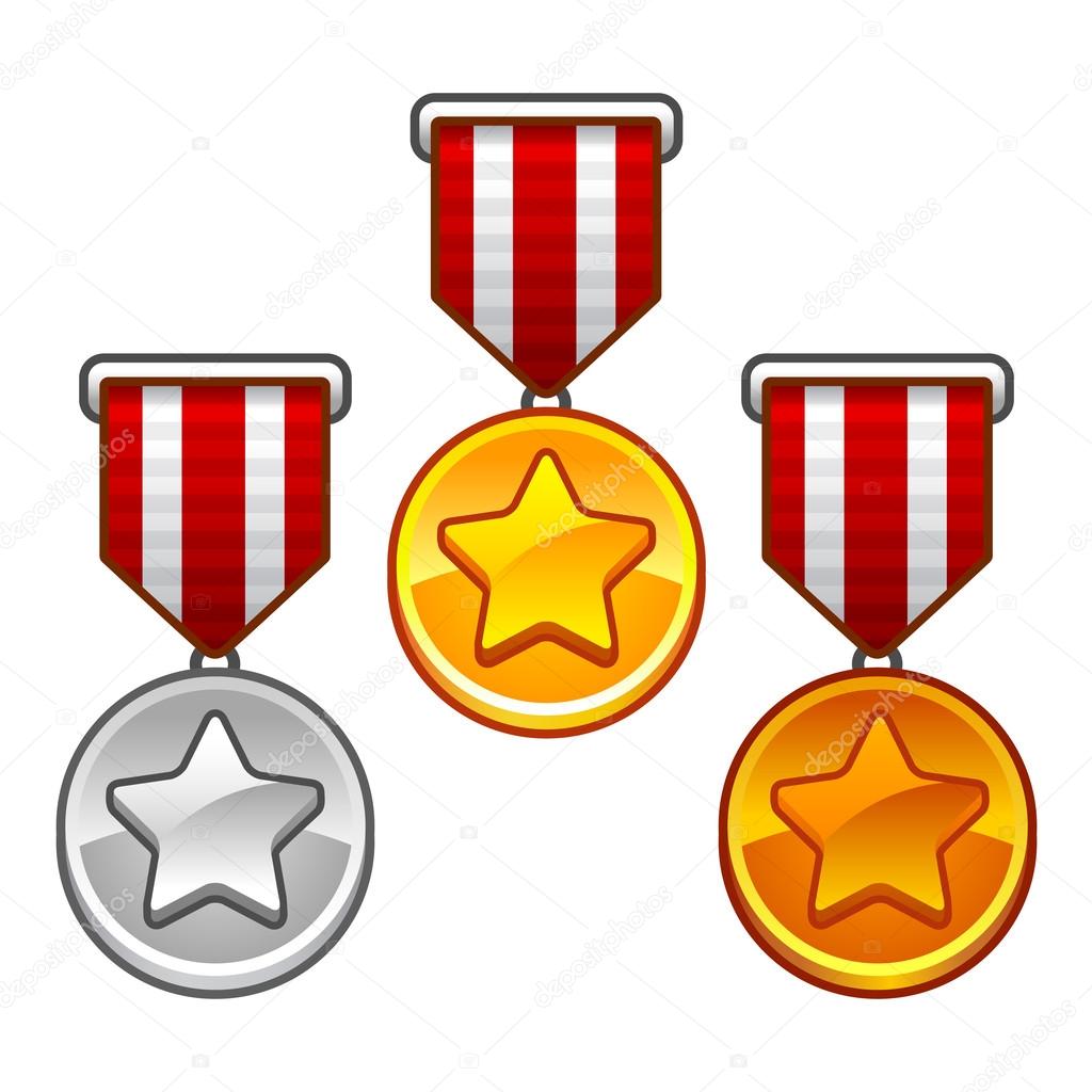 Medallas militares con estrellas Vector de stock por ©game_gfx 37649729