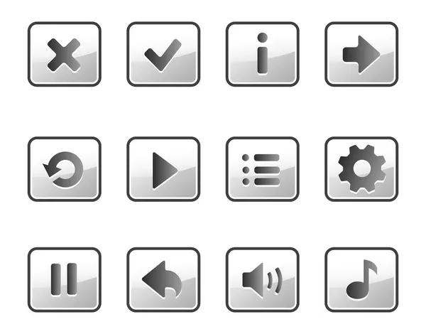 Metall tlačítka pro hru — Stockový vektor