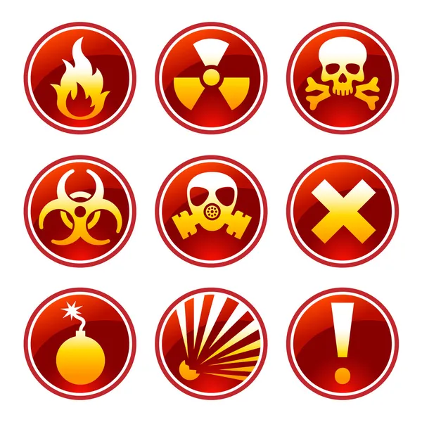 Round warning icons Stock Vector