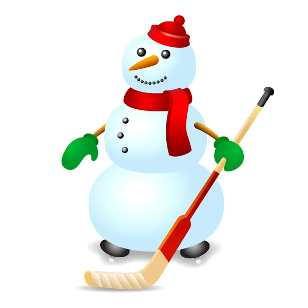 Hockey sur glace bonhomme de neige — Image vectorielle