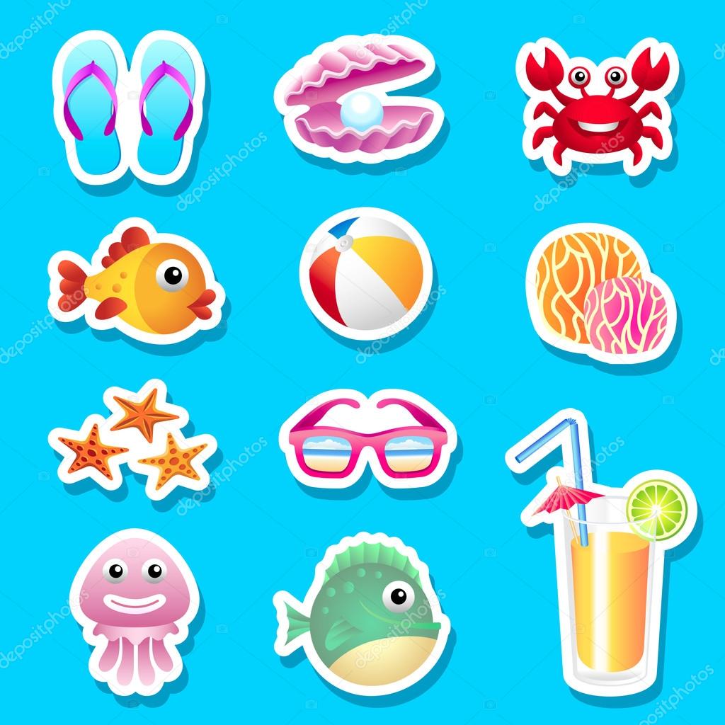 Beach Stickers Printable Beach Stickers Printable