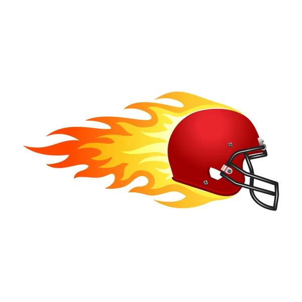 Hořící fotbalová helma. — Stockový vektor