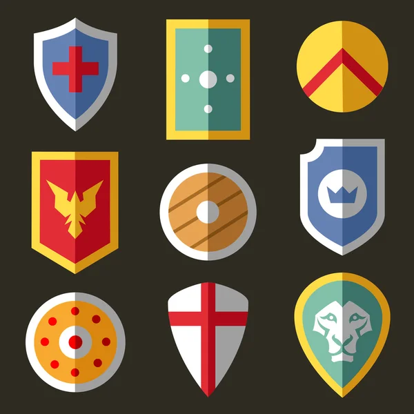 Loja de jogos com armas medievais e escudos para viking, cavaleiro ou  guerreiro. elemento de interface de desenho vetorial com espadas e  machados, moldura dourada, fita vermelha e botões