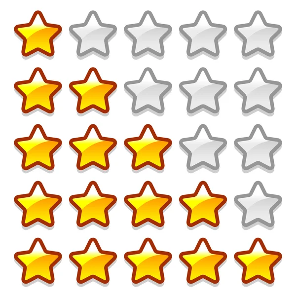 Gioco web rating stelle set — Vettoriale Stock