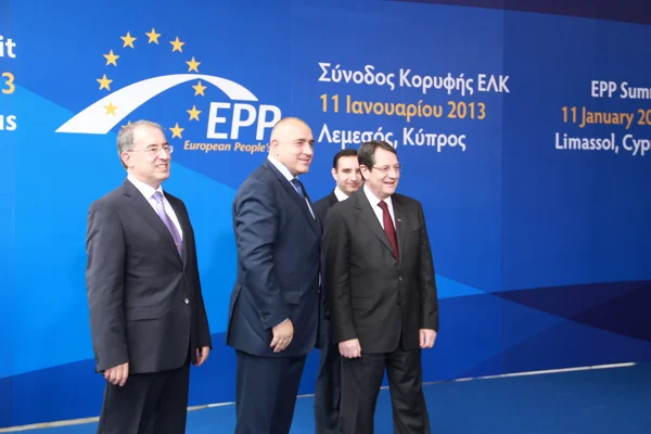 Boyko Borissov and Nicos Anastasiades — Stock Photo, Image