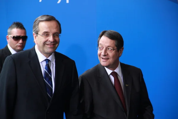 Antonis Samaras și Nicos Anastasiades — Fotografie, imagine de stoc