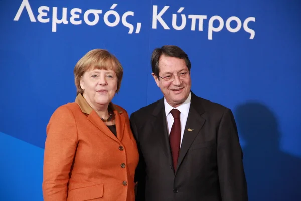 Angela merkel ve nicos anastasiades Telifsiz Stok Fotoğraflar