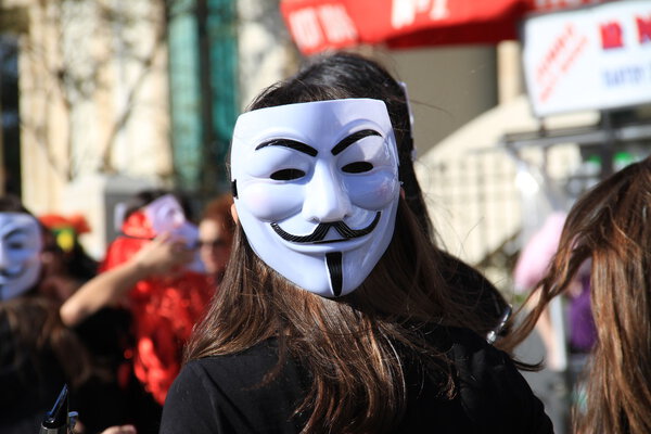 Anonymous Mask. Carnival in Paphos.