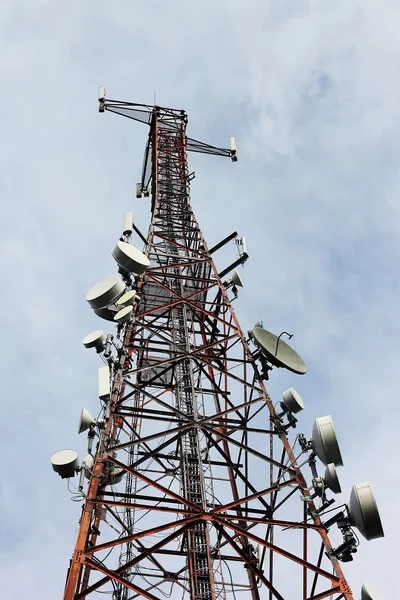 Phone signal transmitter tower Stock Photo
