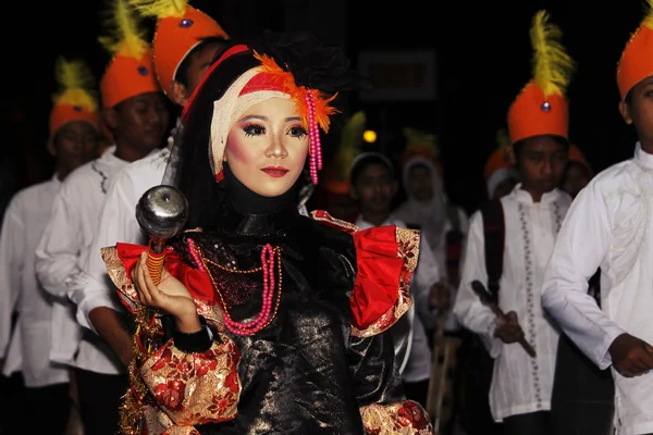 Memorial parade Eid 1 Syawal 1435 H Nganjuk city, East Java, Ind — Stock Photo, Image