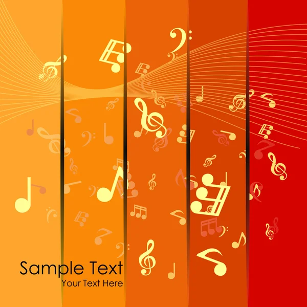 renkli müzik notları ile dalga grafik düzeni vektör arka plan