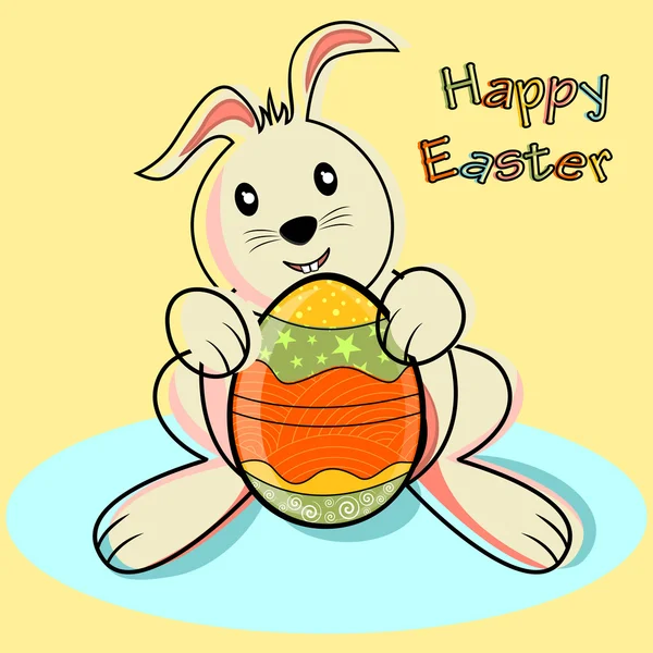 Mutlu Paskalya bunny yumurta taşıyan vektör çizim