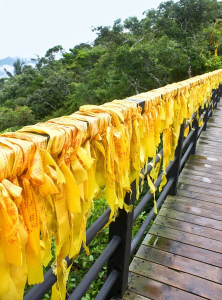 Chinese traditional yellow ribbons — Stock Photo, Image